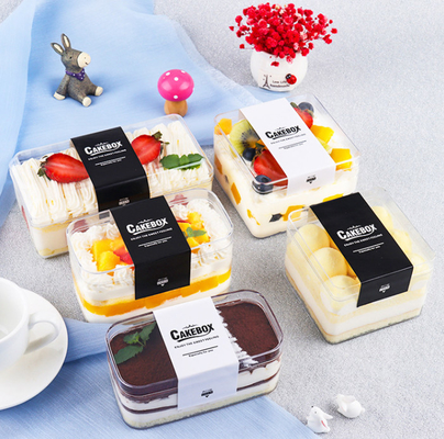 กล่องบรรจุคัพเค้กขนมหวานพลาสติก PET Tiramisu พร้อมฝาปิด