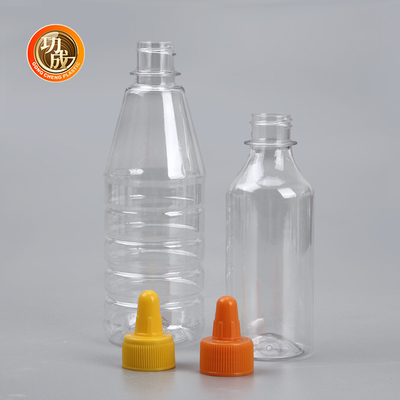 Flip Top ขวดพลาสติกบีบซอสสำหรับน้ำเชื่อม 250ml 500ml
