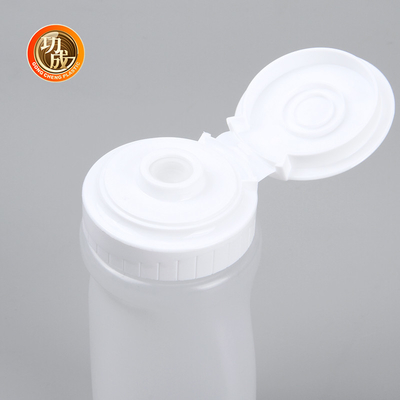 Flip Top ขวดพลาสติกบีบซอสสำหรับน้ำเชื่อม 250ml 500ml