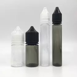 60ml 15ml 30ml 10ml ขวดพลาสติกเปล่า E ของเหลว 120ml Pet Black Dropper V3 Bottle