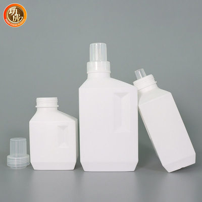 ขวดน้ำยาซักผ้า HDPE 1l 2l ทรงสี่เหลี่ยมพร้อมฝาเกลียว