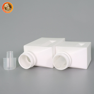 ขวดน้ำยาซักผ้า HDPE 1l 2l ทรงสี่เหลี่ยมพร้อมฝาเกลียว