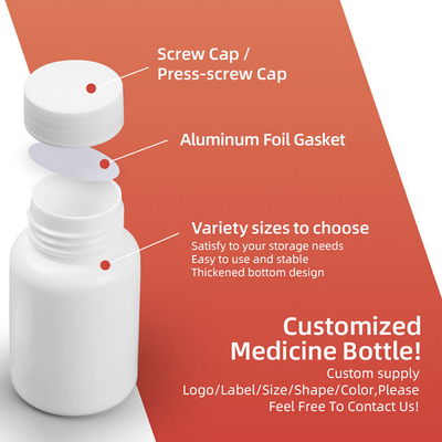 80ml 100ml 150ml ขวดยา Hdpe พร้อมฝาเกลียวคอนเทนเนอร์แคปซูลพลาสติกเปล่า