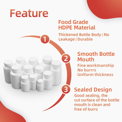 80ml 100ml 150ml ขวดยา Hdpe พร้อมฝาเกลียวคอนเทนเนอร์แคปซูลพลาสติกเปล่า