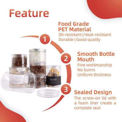 Candy Cookie Tea Storage Jars Plastic ขวดหวานพลาสติกขนาดเล็ก 6oz