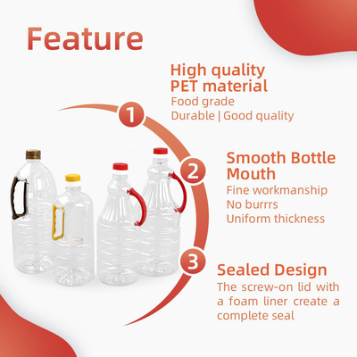 1280ml 1600ml 1800ml ขวดน้ำมันพืชพลาสติก PET สำหรับน้ำส้มสายชูพร้อมฝา