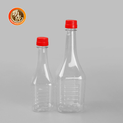 ขวดเครื่องปรุงพลาสติก PET ใส 380 มล. ภาชนะบรรจุน้ำมันมะกอกพลาสติก