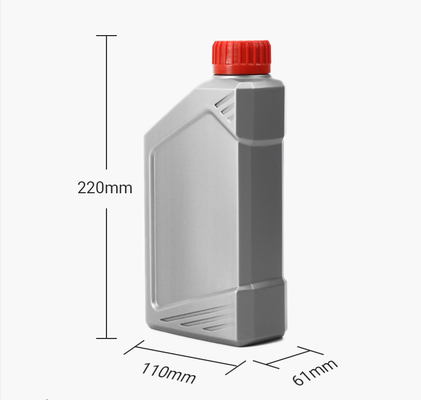 น้ำมันเครื่อง 1 ลิตร ขวดพลาสติก สีแดง สีน้ำเงิน ที่ใส่น้ำมันเครื่องสีเงิน