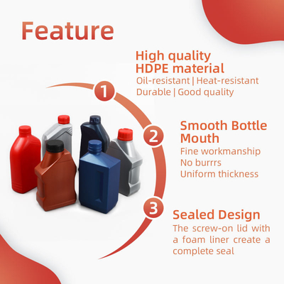 ตัวอย่างฟรีเปล่า pe 1l น้ำมันเครื่องเบนซินเครื่องยนต์ Fuel Oil hdpe ขวดน้ำมันหล่อลื่น