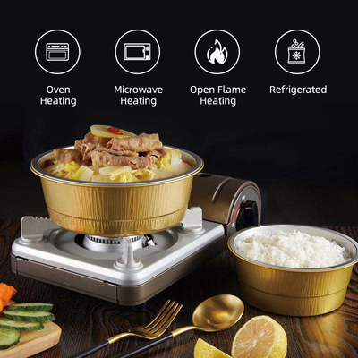 ร้านอาหารบาร์บีคิว Air Fryer ถาดฟอยล์ดีบุกสี่เหลี่ยมผืนผ้า Takeaway กระทะอลูมิเนียมฟอยล์