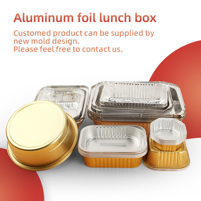 คอนเทนเนอร์ Takeout อลูมิเนียมสีสี่เหลี่ยมทิ้งสำหรับสายการบิน