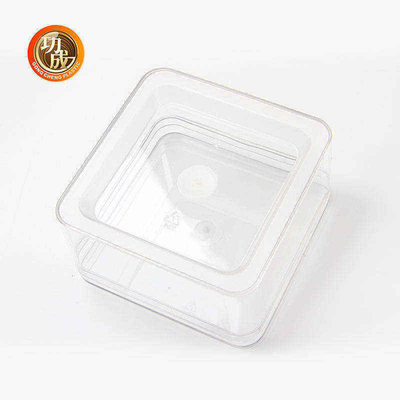 600ml 810ml ปรับแต่งกล่องบรรจุกล่องอาหาร PET สี่เหลี่ยมใส