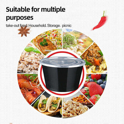 OEM ปรับแต่งกล่องบรรจุภัณฑ์ Takeaway ถาดบรรจุอาหารพร้อมฝาปิด