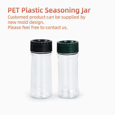 ขวดเครื่องเทศพลาสติกใสเปล่า 100 มล. 250 มล. PET เครื่องปั่นเกลือขวดปรุงรสจำนวนมาก