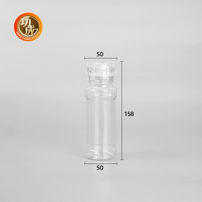 ขวดเครื่องเทศพลาสติกใสแบบกำหนดเองขวดเครื่องปั่นเครื่องปรุงอาหาร 250ml 500ml