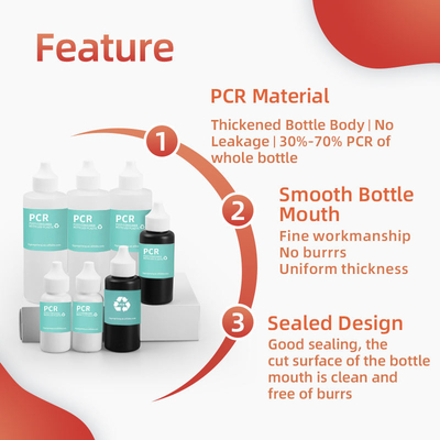 OEM พลาสติกสกัดน้ํายากล่อง Custom Empty Pcr กระป๋องบรรจุ